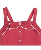 Hope & Henry Big Girls Sleeveless Button Front Ruffle Sundress