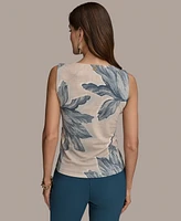 Donna Karan New York Women's Printed Asymmetric Sleeveless Top