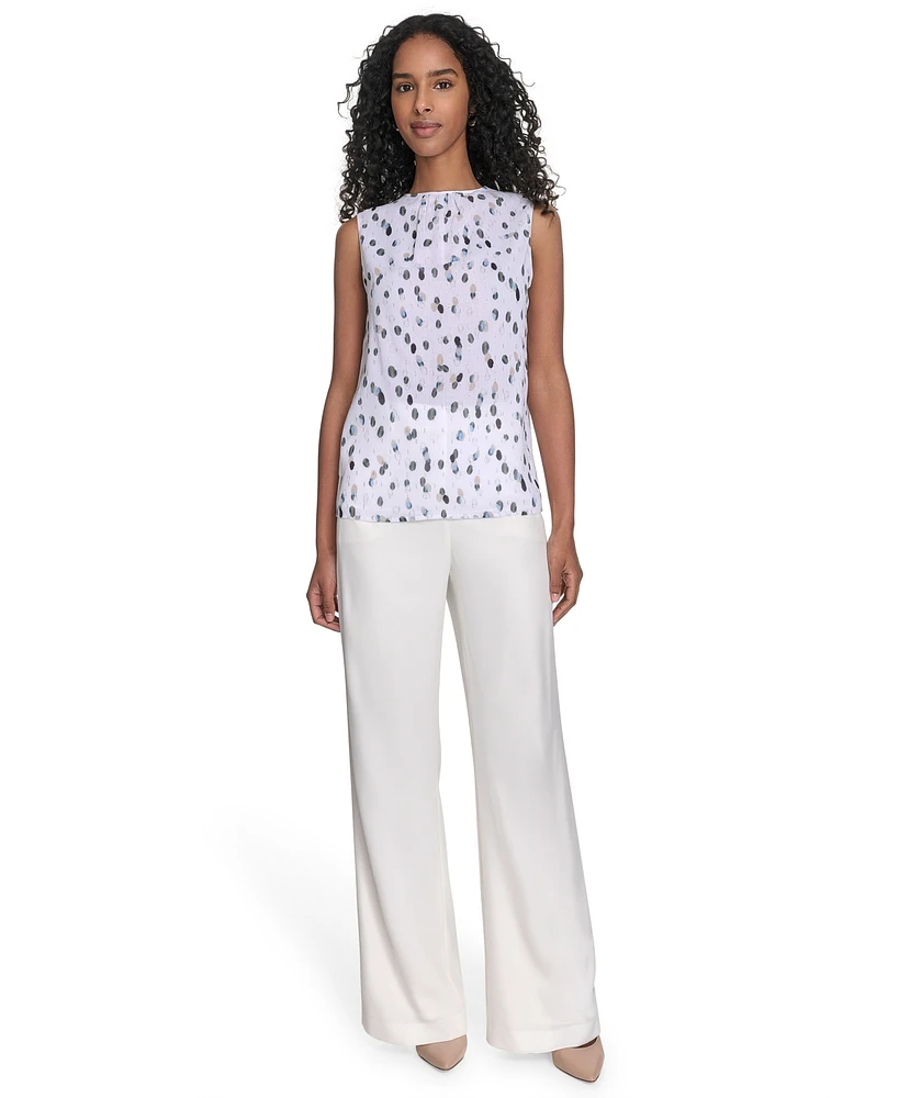 Calvin Klein Women's Printed Sleeveless Blouse