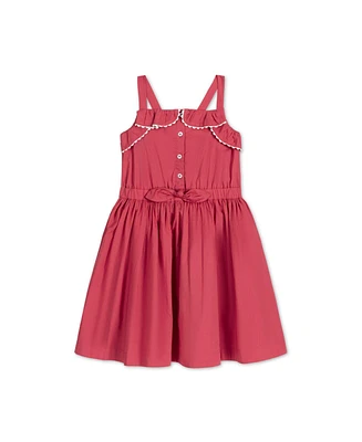 Hope & Henry Toddler Girls Sleeveless Button Front Ruffle Sundress