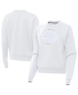 Antigua Women's White Pittsburgh Steelers Victory Pullover Sweatshirt