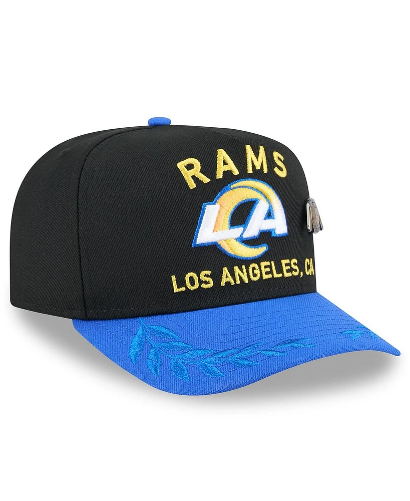 New Era Men's Black/Royal Los Angeles Rams 2025 Nfl Draft On Stage A-Frame 59FIFTY Fitted Hat