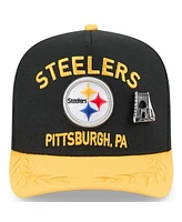 New Era Men's Black/Yellow Pittsburgh Steelers 2025 Nfl Draft On Stage A-Frame 59FIFTY Fitted Hat