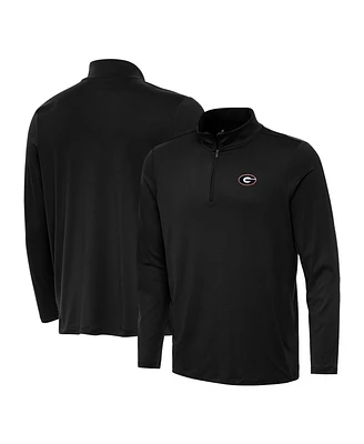 Antigua Men's Black Georgia Bulldogs Reprocess Quarter-Zip Top