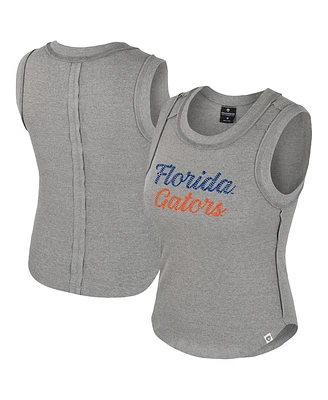 Colosseum Women's Heather Gray Florida Gators Beach You Ribbed Tank Top