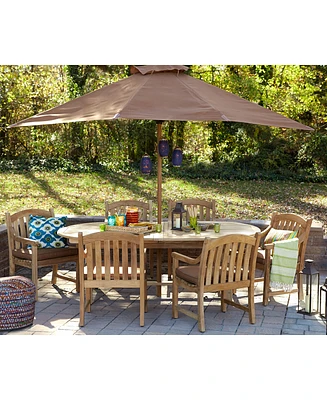 Bristol Outdoor Teak 7-Pc. Dining Set (87" x 47" Dining Table and 6 Dining Chairs), Created for Macy's