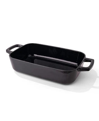 Alva Nori Enameled Cast Iron Roasting Pan - 12"x8" Rectangular Casserole with Nonstick Surface