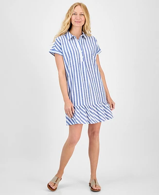 Style & Co Women's Cotton Short-Sleeve Shirtdress, Exclusively at Macy's