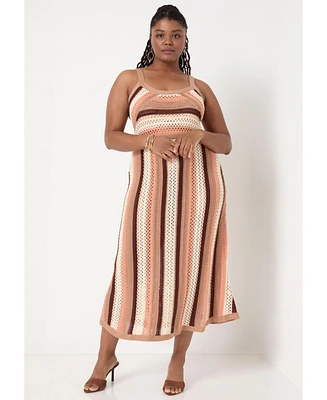 June + Vie Women's June + Vie Strap Sweater Midi Dress