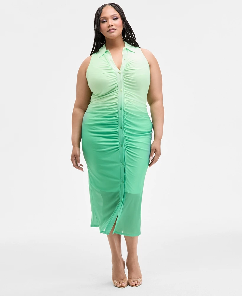Nina Parker Trendy Plus Ombre Ruched Bodycon Dress