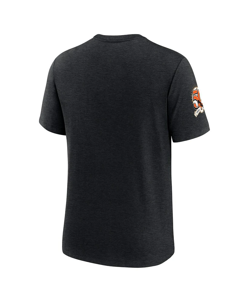 Nike Men's Heather Black Baltimore Orioles Cooperstown Collection Eras Tri-Blend T-Shirt