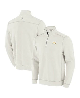 Tommy Bahama Men's Cream San Diego Padres Sport Tobago Bay Tri-Blend Half-Zip Sweatshirt