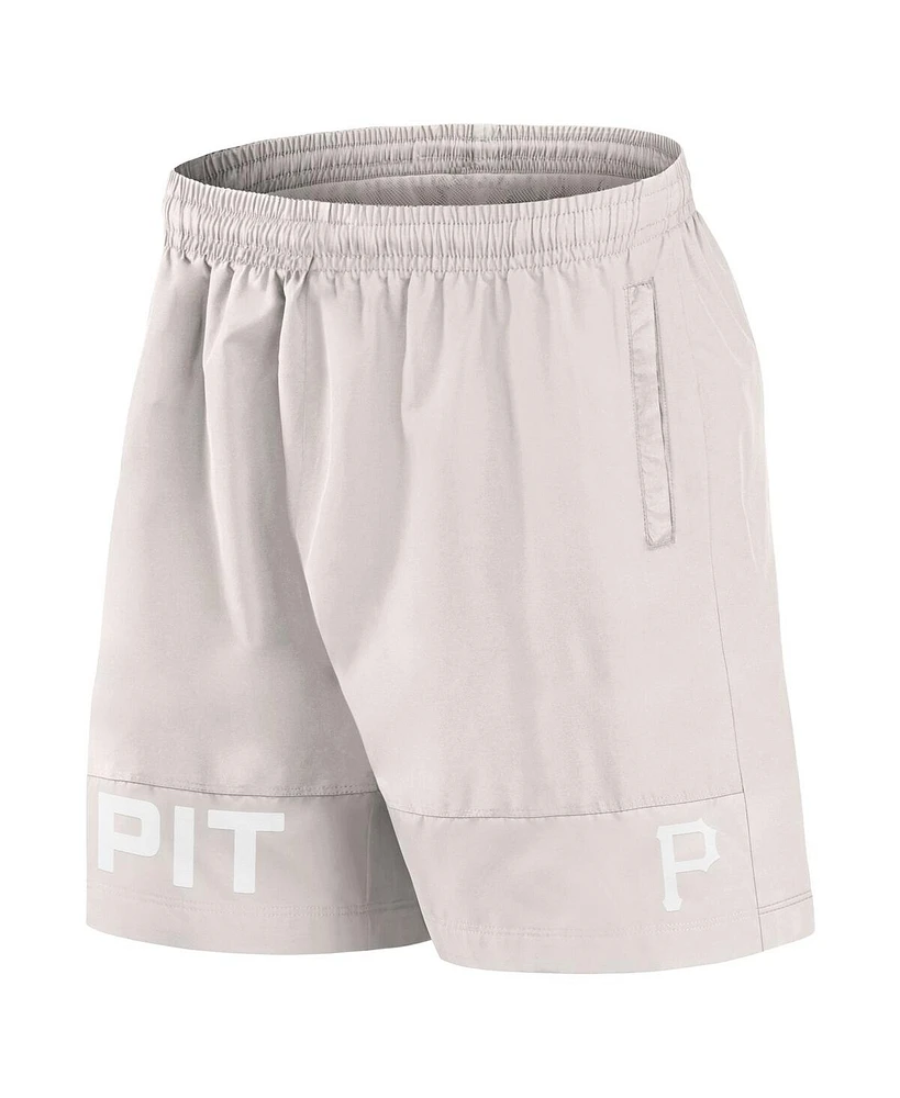 Fanatics Men's Cream Pittsburgh Pirates Elements Swim Shorts