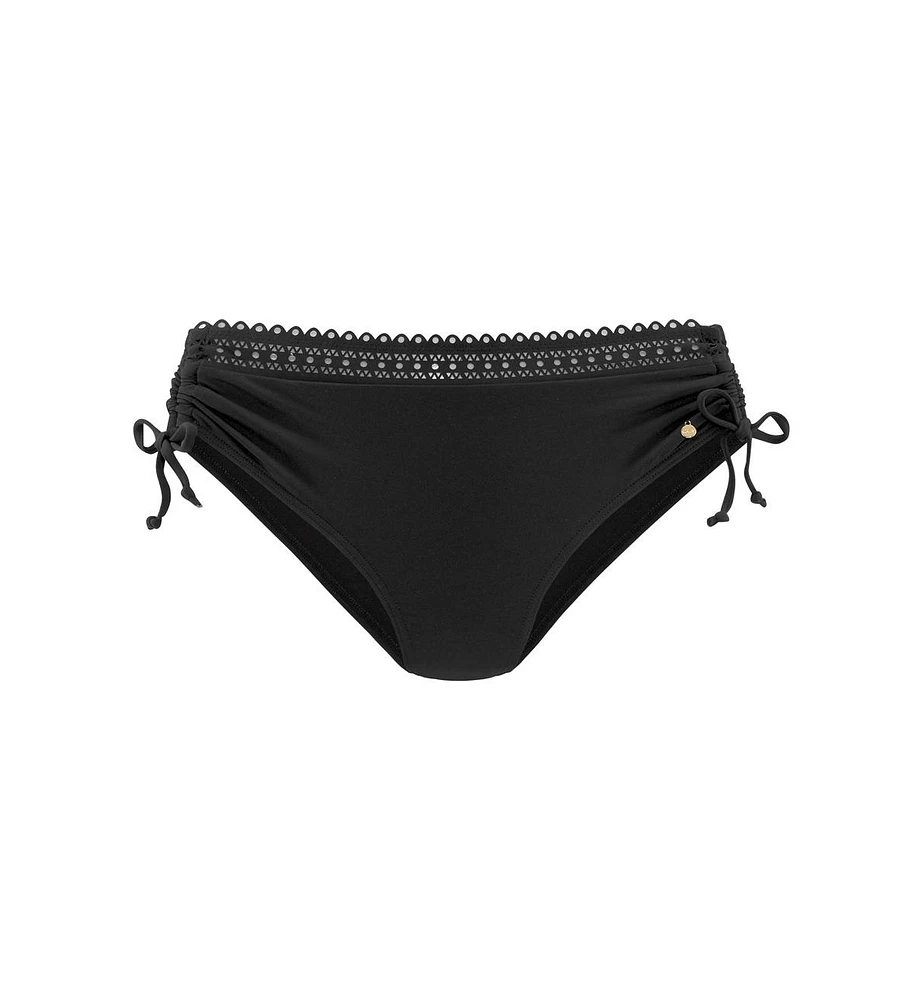 Lascana Women's Side Tie Lace Trim Bikini Swimsuit Bottom