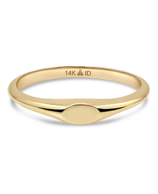 Devata Signet Ring in 14K Gold, Size 7, approx. 1.6 grams.