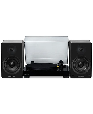 Fluance RT80 Classic High Fidelity Vinyl Turntable with Ai61 Powered 6.5" Stereo Bookshelf Speakers, Diamond Stylus, Belt Drive, Built-in Preamp,
