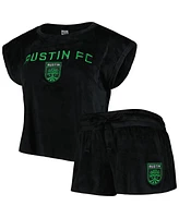 Concepts Sport Women's 2-Piece Black Austin Fc Intermission T-Shirt and Shorts Sleep Set