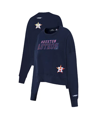 Pro Standard Women's Navy Houston Astros Game Day Classics Crewneck Pullover Sweatshirt