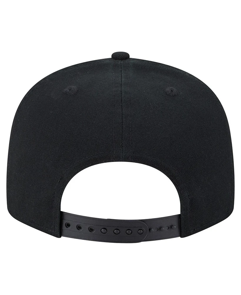 New Era Men's Black Inter Miami Cf Canvas 9FIFTY Snapback Hat