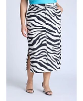 Eloquii Women's Printed Midi Skirt