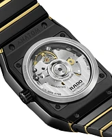 Rado Unisex Swiss Automatic Anatom Gold Pvd Stainless Steel & Black Ceramic Bracelet Watch 33mm