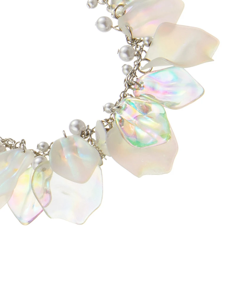 Betsey Johnson Ivory Garden Glam Flower Petal Link Bracelet