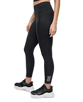 Dkny Sport Women's Rhinestone-Logo High-Rise 7/8 Leggings