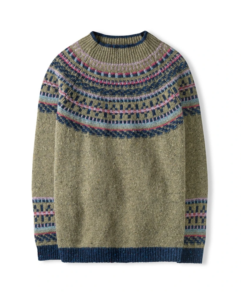 Celtic & Co. Women's Donegal Fair Isle Yoke Sweater