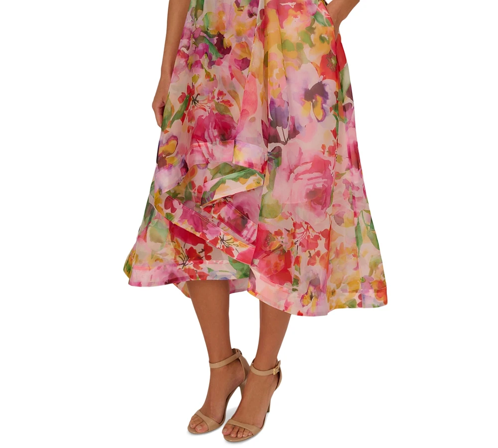 Adrianna Papell Women's Floral-Print High-Low Dress