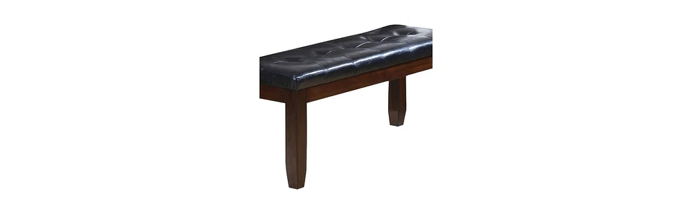 Contemporary Upholstered Faux Leather Bench with Cushion