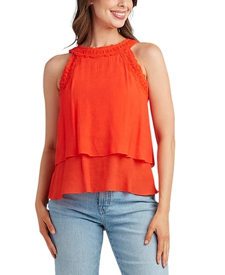 Bcx Juniors' Gauzy Textured Halter Top