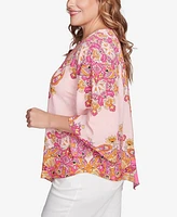 Ruby Rd. Plus Size Floral Medallion Tunic Top