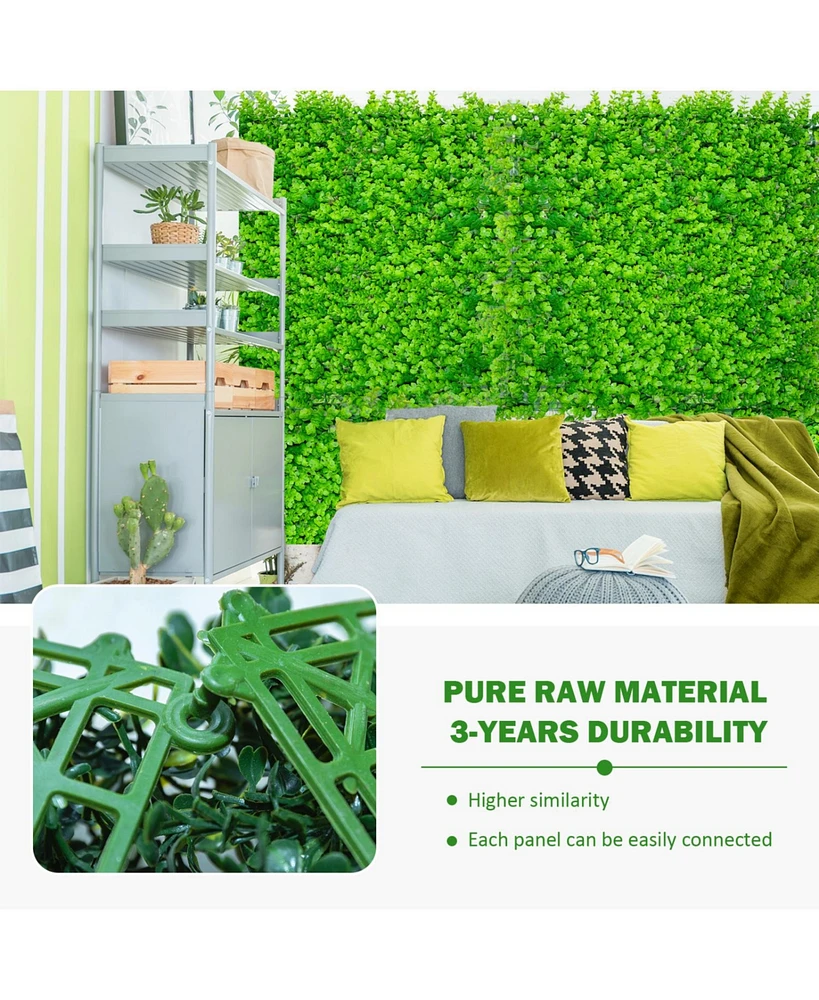 Grass Wall Panels (20pc): Privacy Screen, Indoor/Outdoor Green Wall Decor
