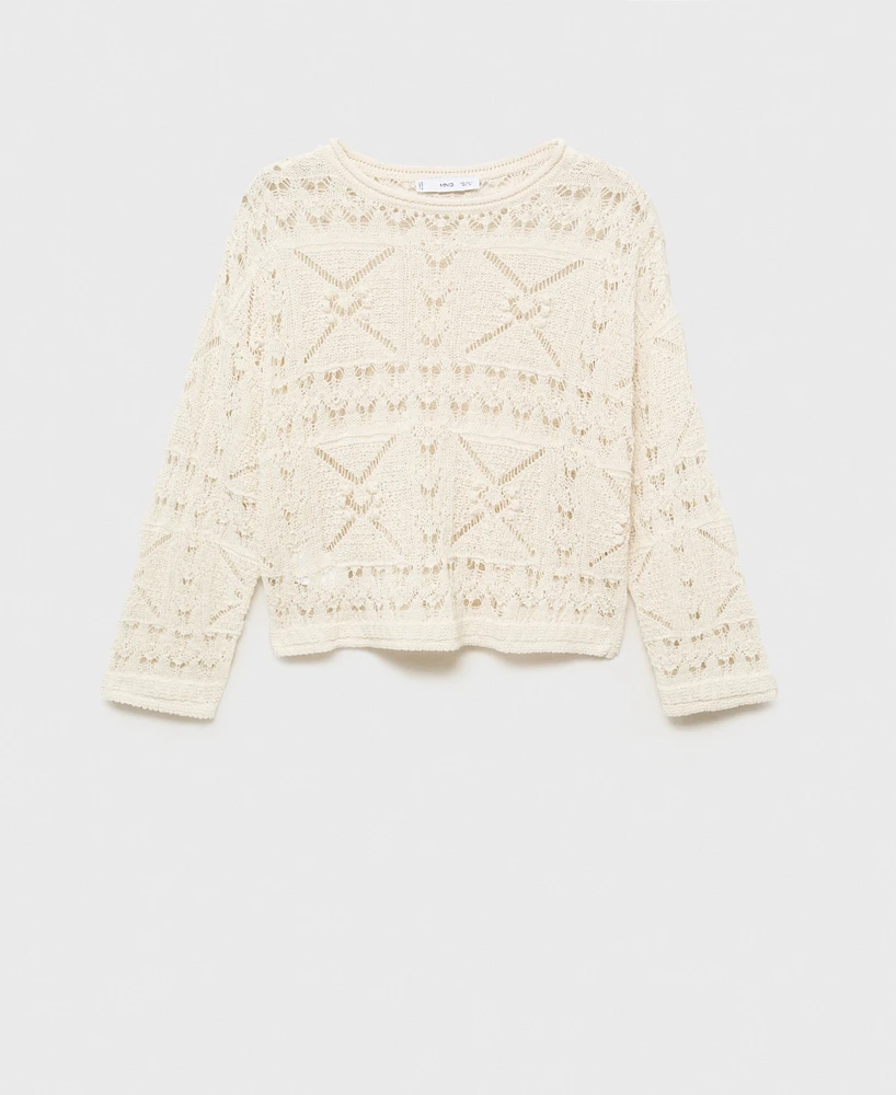 Mango Women's Oversized Openwork Knitted Sweater