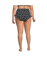 Lands' End Women's Ruffle High Waisted Leg Bikini Bottoms