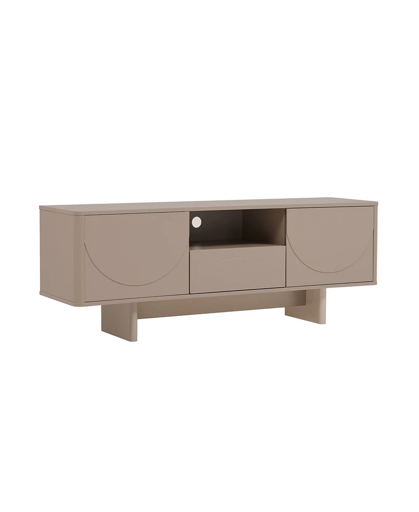 Manhattan Comfort 59" Wood Ella Modern 5-Shelf Tv Stand Fits TVs up to 55"