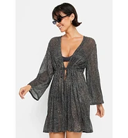 Lscn by Lascana Women's Metallic Cover up Beach Dress