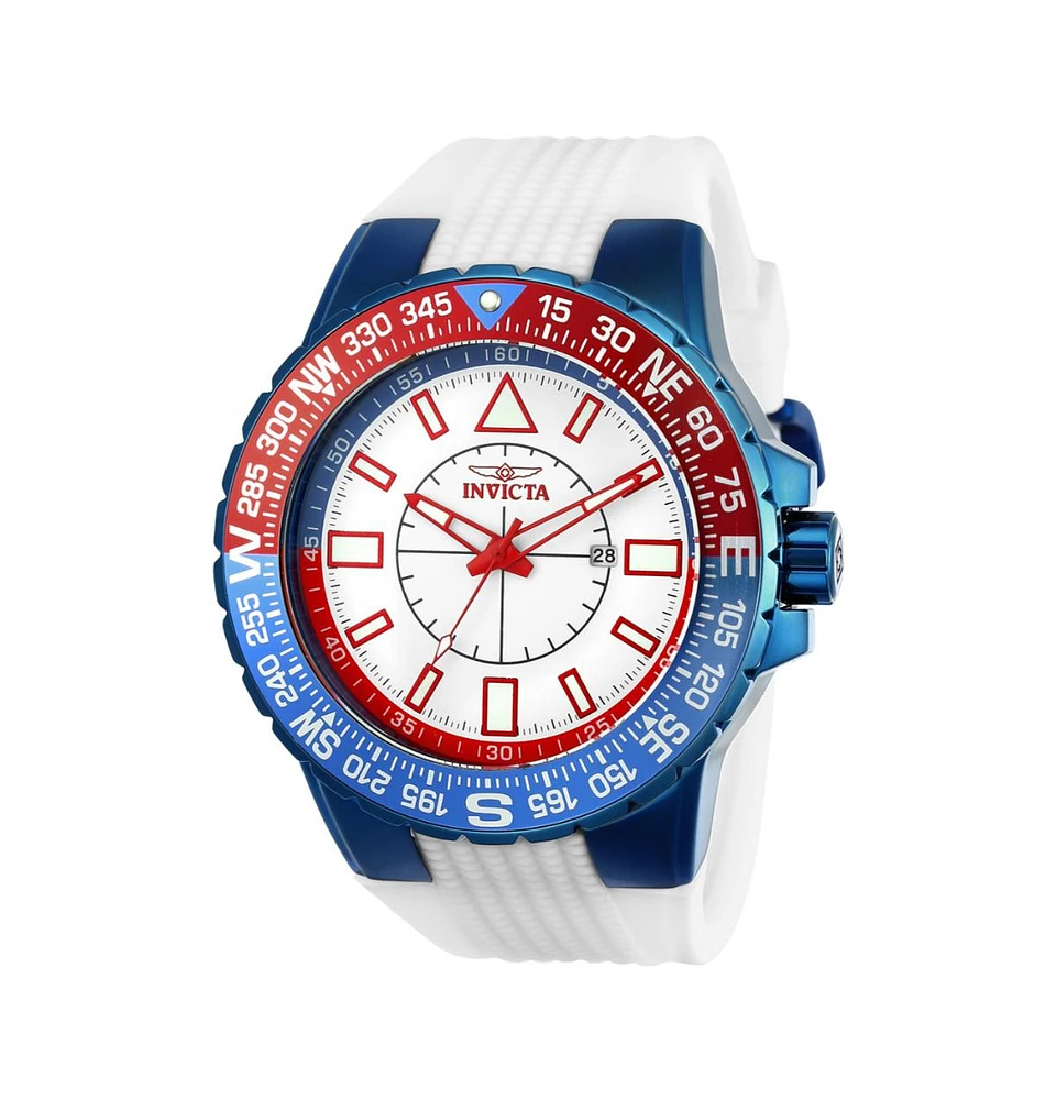 Invicta Men's 23997 Aviator Quartz 3 Hand White Dial Watch