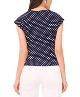 Sam & Jess Women's Solid-Color Twist-Front V-Neck Top
