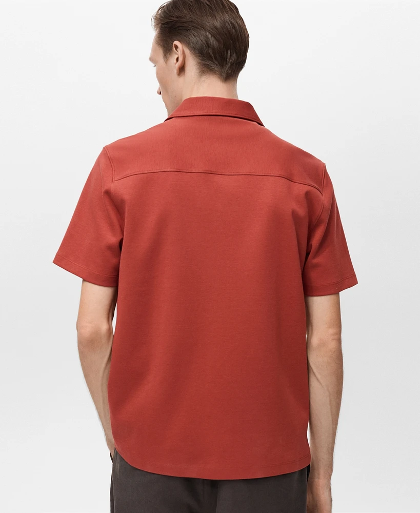 Mango Men's Chest-Pocket Cotton Shirt