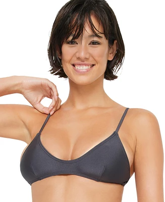 Lscn by Lascana Women's Shimmer Scoop Neck Bikini Swimsuit Top Bra Sizing
