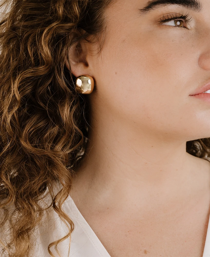 Ettika Minimal Curved Square Stud Earrings