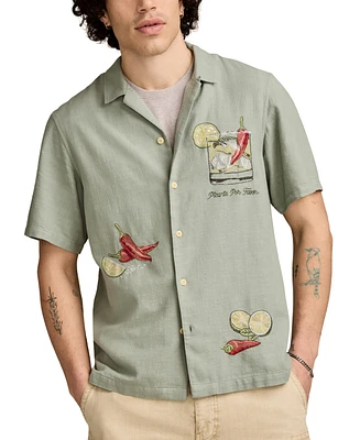 Lucky Brand Men's Vice Short Sleeve Button-Front Graphic Camp Shirt