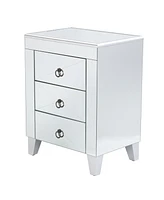 End Table with Three Drawers for Living Room or Bedroom Storage