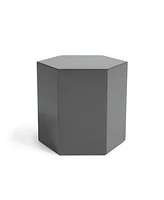 Modern High Gloss Hexagonal End Table for Living Room or Bedroom