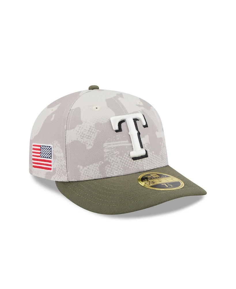 New Era Men's Light Beige/Olive Texas Rangers 2025 Armed Forces Day Low Profile 59FIFTY Fitted Hat