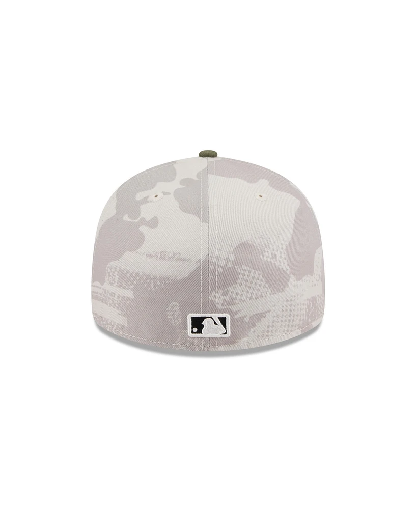 New Era Men's Light Beige/Olive Tampa Bay Rays 2025 Armed Forces Day Low Profile 59FIFTY Fitted Hat