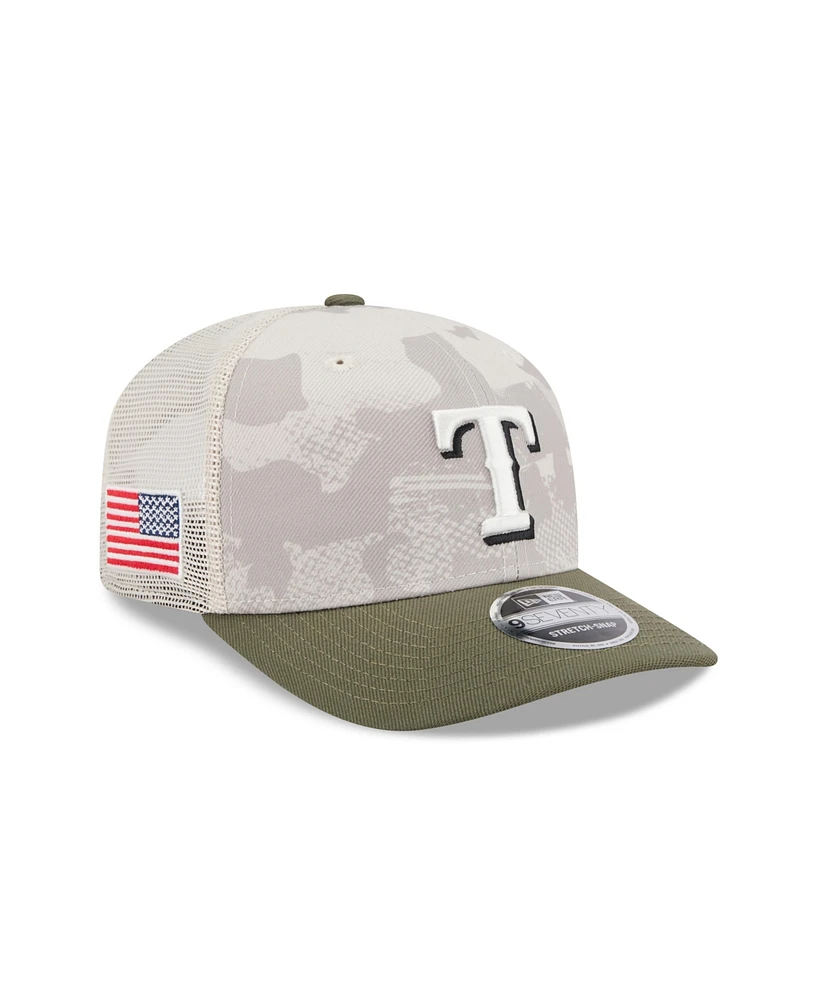 New Era Men's Light Beige/Olive Texas Rangers 2025 Armed Forces Day 9SEVENTY Adjustable Hat