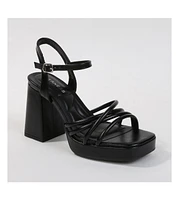 Cinthia Tubular Strap Platform Block Heel Sandals