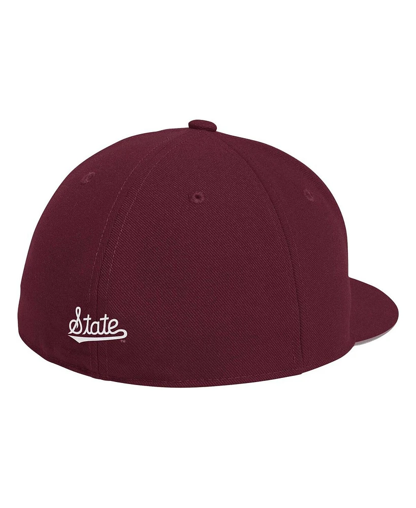 Men's adidas Maroon Mississippi State Bulldogs On-Field Baseball Fitted Hat